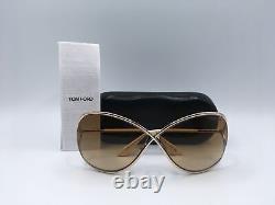 Tom Ford FT0130 Women's Gold Frame Gold Lens Round Sunglasses 68mm
