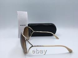 Tom Ford FT0130 Women's Gold Frame Gold Lens Round Sunglasses 68mm
