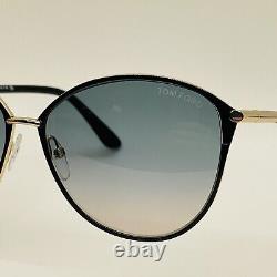 Tom Ford FT0320 Penelope 28B Black With Gold Sunglasses Smoke Gray Gradient New 59
