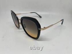 Tom Ford Kenyan TF792 01B Shiny Black Gradient Smoke Sunglasses 54-20-140mm