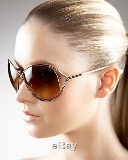 Tom Ford Miranda Womens Sunglasses Rose Gold Ivory Brown Gradient Ft 0130 28f