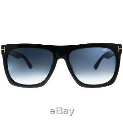 Tom Ford Morgan TF 513 01W Black Plastic Rectangle Sunglasses Blue Gradient Lens