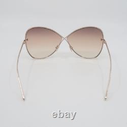 Tom Ford Nickie TF842 28F New Rose Gold/Brown Gradient Geometric Sunglasses