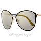 Tom Ford Oval Sunglasses Tf320 Penelope 28c Gold/black 59mm Ft0320