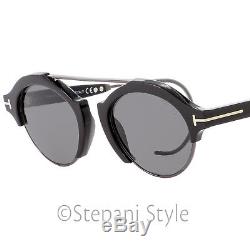 Tom Ford Oval Sunglasses TF631 Farrah-02 01A Black/Gunmetal 49mm FT0631
