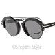 Tom Ford Oval Sunglasses Tf631 Farrah-02 01a Black/gunmetal 49mm Ft0631