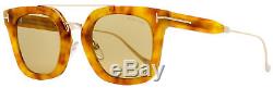 Tom Ford Rectangular Sunglasses TF541 Alex-02 53E Blonde Havana 51mm FT0541