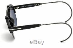 Tom Ford Round Sunglasses TF631 Farrah-02 01A Shiny Black 49mm FT0631