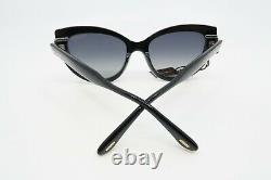 Tom Ford TF762 01D New Black/ Gray Polarized ANYA Sunglasses 55mm with box