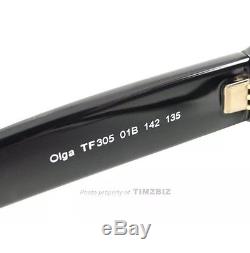 Tom Ford TF 305 Olga 01B Black Grey Shield FT0305/S Sunglasses Authentic ITALY