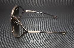 Tom Ford Whitney FT0009 74F Shiny Transp Rose Grad Brown 64mm Women's Sunglasses