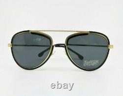 VERSACE Unisex Aviator Black/Gold Sunglasses with Box MOD 2193 1428/87 56mm