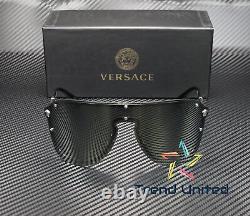 VERSACE VE2180 10005A SilVEr Dark Grey Mirror Gold 44 mm Women's Sunglasses