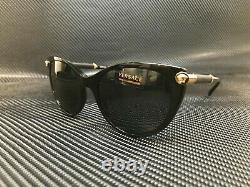 VERSACE VE4364Q GB1 87 Black Grey Women's Cat Eye Sunglasses 55mm