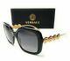 Versace Ve4375 Gb1 T3 Black Grey Gradient Polarized Lens Women Sunglasses 53mm