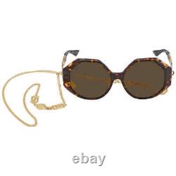 Versace Dark Brown Geometric Ladies Sunglasses VE4395 534673 59 VE4395 534673 59