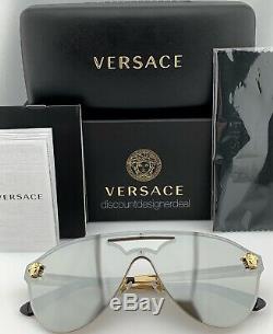 Versace GLAM MEDUSA VE2161 Sunglasses Gold Frame Silver Mirror Lens 1002/6G
