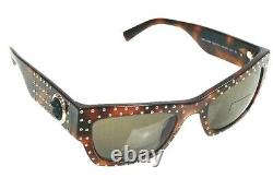 Versace MOD 4358 Sunglasses Tortoise Brown withGold Studs Brown Lenses Luxury