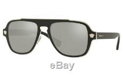 Versace Medusa Charm Sunglasses VE2199 10006G Matte Black/Lt Grey Mirror Silver