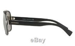 Versace Medusa Charm Sunglasses VE2199 10006G Matte Black/Lt Grey Mirror Silver