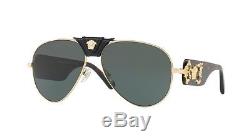 Versace Mens VE 2150Q 100271 Gold Havana Frame Grey green Lens 62mm Sunglasses