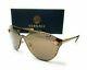 Versace Ve2161b 12525a Pale Gold Brown Mirror Lens Women Sunglasses 42mm