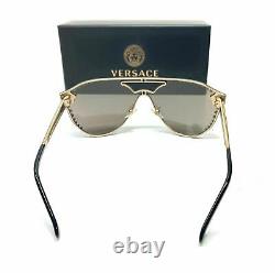 Versace VE2161B 12525A Pale Gold Brown Mirror Lens Women Sunglasses 42mm