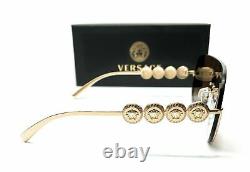 Versace VE2215 100213 Gold Brown Gradient Women's Pilot Metal Sunglasses 39 mm