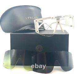 Versace VE4393 401/1W White Shield Women's Eyeglasses With Clip-ons