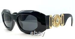 Versace VE4424U GB1/87 Black-Gold/Dark Gray Oversized Women's Sunglasses