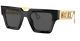 Versace Ve4431 Gb1/87 Black/dark Grey Square Women's Sunglasses