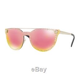 Versace VE 2177 1252/4Z Pale Gold / Yellow Rose Mirror Sunglasses BNIB VE2177