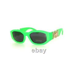 Versace VE 4361 5319/87 Green Fluo Plastic Geometric Sunglasses Grey Lens