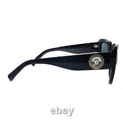 Versace VE 4384B GB1/87 Black Plastic Square Sunglasses Grey Lens