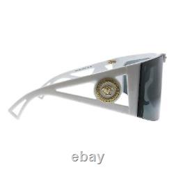Versace VE 4393 401/87 White Plastic Shield Sunglasses Grey Lenses