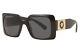 Versace Ve 4405 Gb1/87 Black Plastic Rectangle Sunglasses Grey Lens