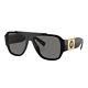 Versace Ve 4436u Gb1/81 Black Plastic Pillow Sunglasses Grey Polarized Lens