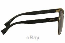Versace Woman Polarized Sunglasses, Black Lenses Metal Frame, 54mm