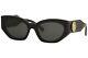 Versace Woman Sunglasses, Black Lenses Acetate Frame, Ve4376/b Gb1/87 54mm