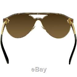 Versace Women's Mirrored VE2161-1002F9-42 Brown Tpu Shield Sunglasses