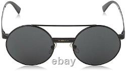 Versace Women's VE2210 1009/87 Black Fashion Round Sunglasses 52mm