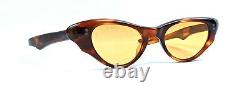 Vintage Cat Eye Sunglasses France 1950's Frame Small Ladies Tortoise Orange Nos