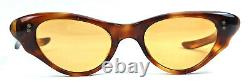 Vintage Cat Eye Sunglasses France 1950's Frame Small Ladies Tortoise Orange Nos