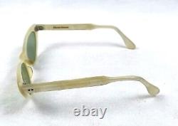 Vintage Cat-eye Sunglasses Nos Unusual Sea-shell Green Lens France Made 1950s