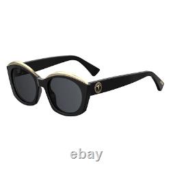 Women's Moschino 032/S Chunky Sunglasses MOS032/S Black/Grey Blue Lens