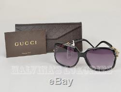 $ 500 Gucci Lunettes De Soleil Noir Gg 3597 / N / F / S Reweu Swarovski Cristal Marina Chaîne