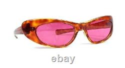 50s Sanglasses Particulières Vintage Vaille Cat Eye Pink Lens France Teneur À La Fin