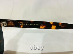 Authentique New Gucci Gg0148 S 001 Lunettes De Soleil Crystal Havana Frame Brown Lens