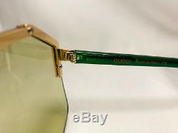 Authentique Nouvelle Lunettes De Soleil Gucci Gg1830s Gold Frame Green Lens