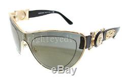 Authentique Versace Méduse Cat Eye Shield Sunglass Ve 2162 12524t Nouveau